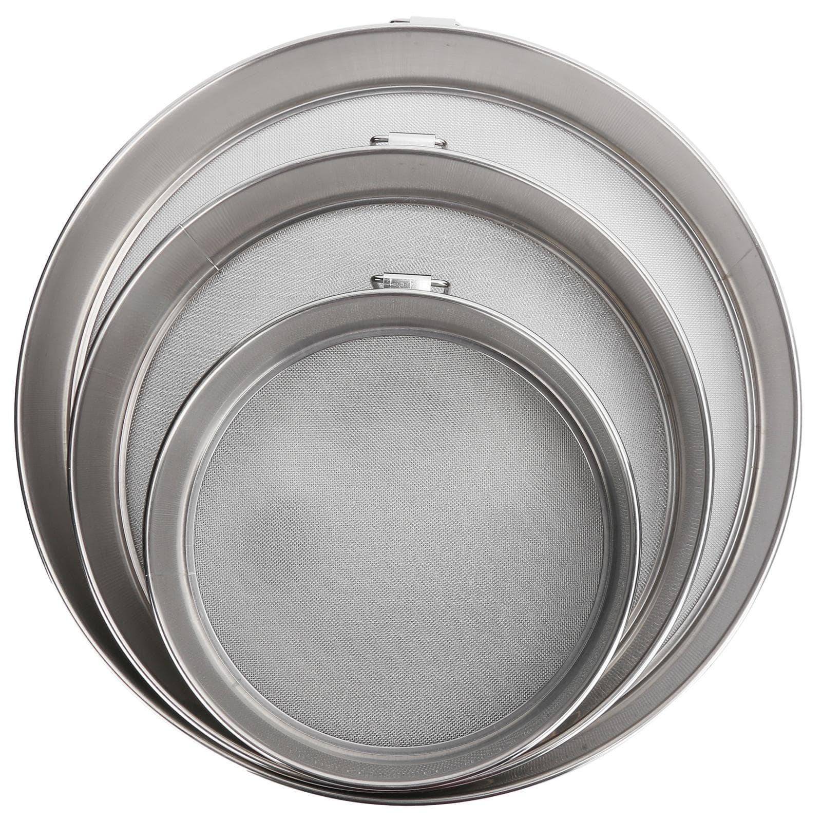 3Pcs Flour Sieve Set 304 Stainless Steel Round Flour Powder Filter Sifter Baking Utensil
