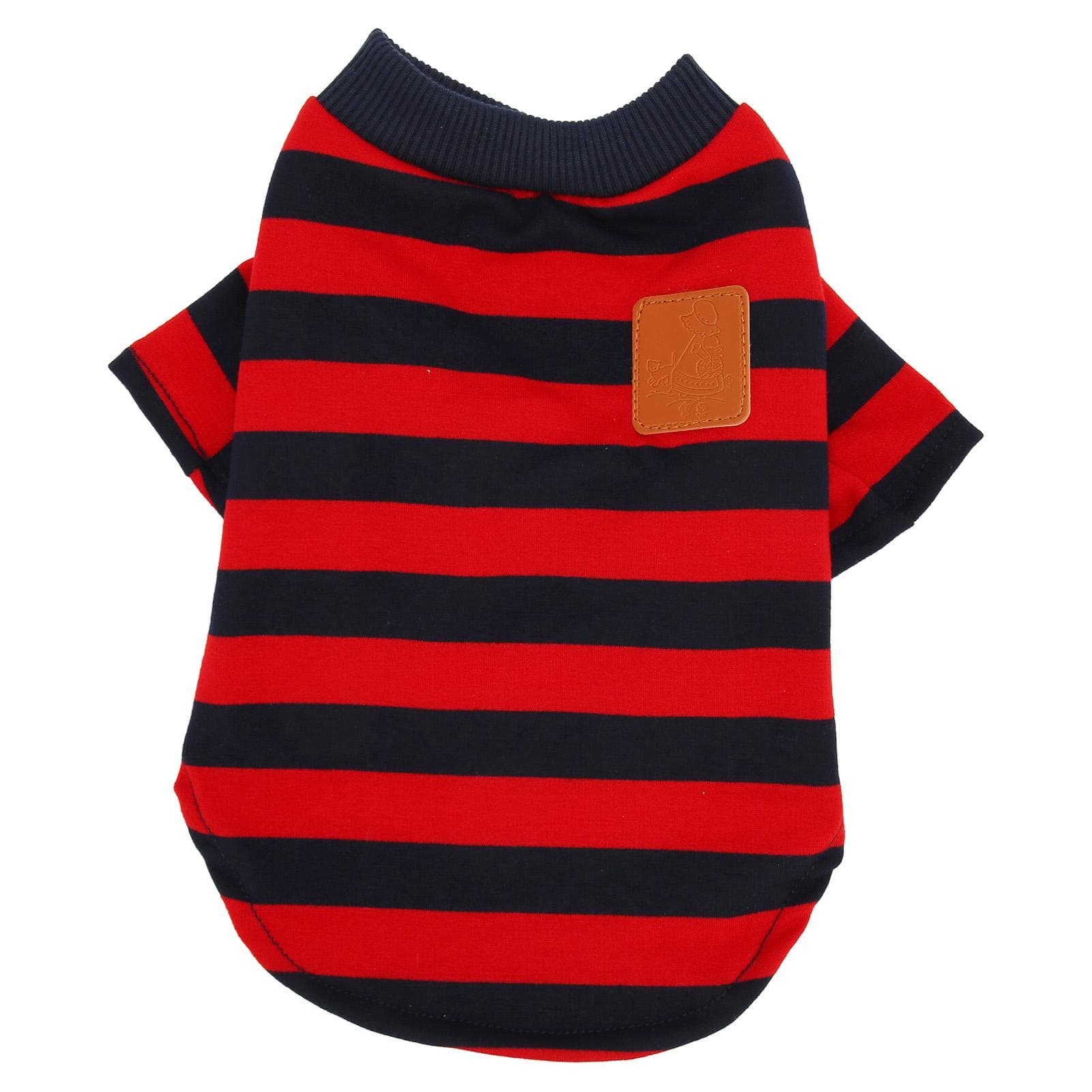 Dog Striped Pullover 2 Legged Soft Comfortable Breathable Pet T Shirt Clothes for Spring Summer Red L