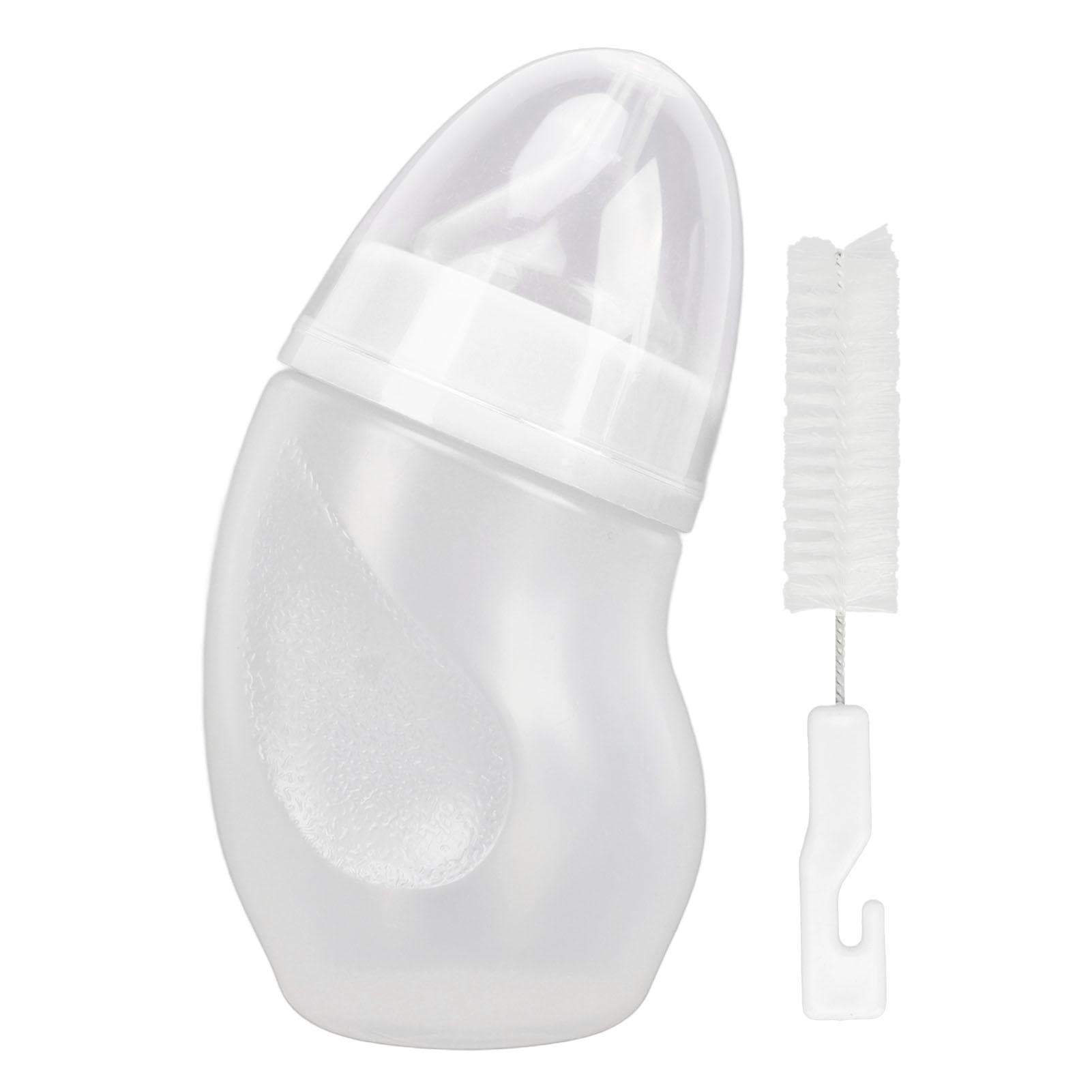 180ml Pet Feeding Bottle Crooked Head Pet Feeding Nipple Bottle for Baby Cats Dogs White white