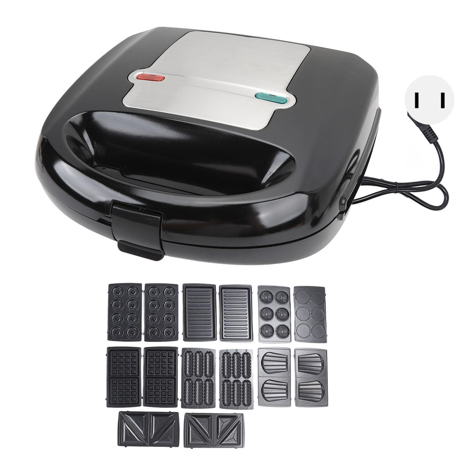 8 in 1 Sandwich Maker Stick Proof Breakfast Machine with 14 Removable Plates for Sandwich Donut L