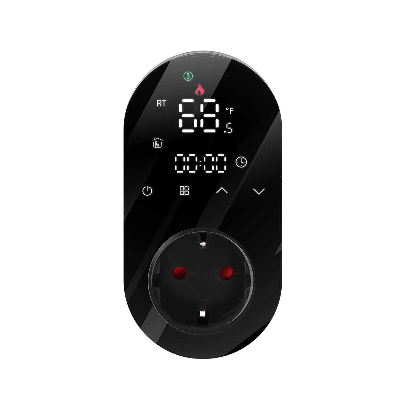 WiFi Intelligent LED Thermostat Plug 16A Breeding Incubation Constant Temperature Socket black