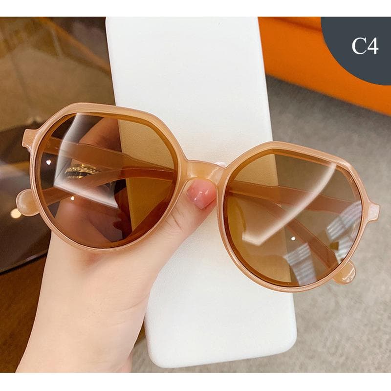 Trendy Round Frame Sunglasses for Women Men Fashion Ins Candy Color Large Frame Sun Glasses UV Protection