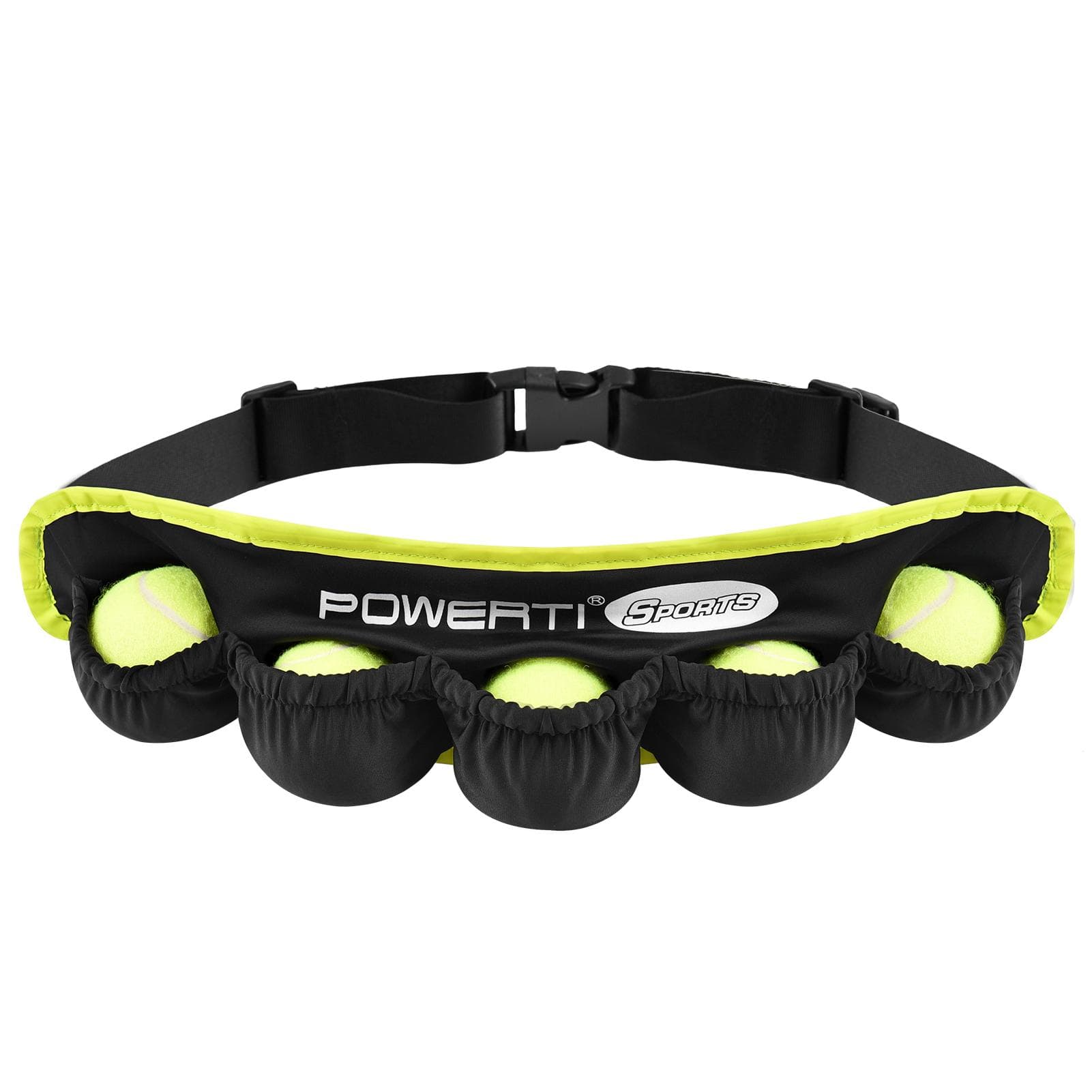 Tennis Ball Band for 5 Tennis Balls Holder Waist Bag Fanny Pack for Running Cycling Walking Jogging black