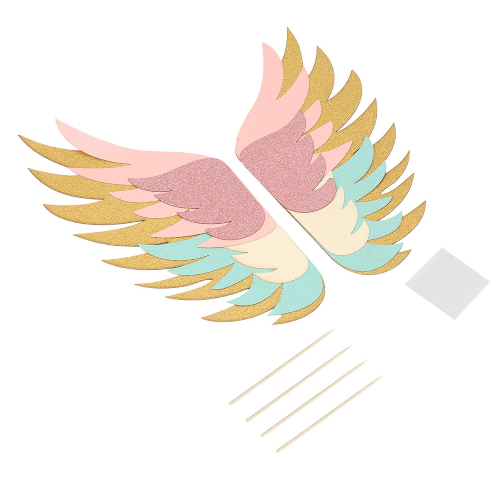 Beautiful Unique Cake Wing Decoration Props Insert Ornament for Wedding Birthday PartyType 3
