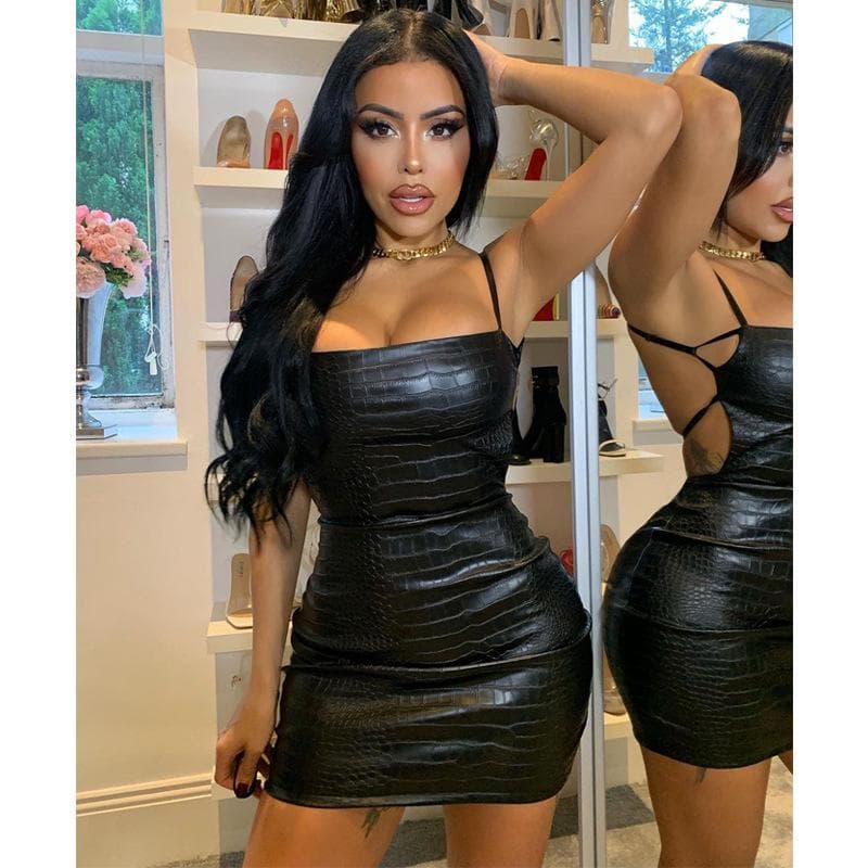 Summer Sexy Hips and Backless Sexy Ladies Dress Women L black