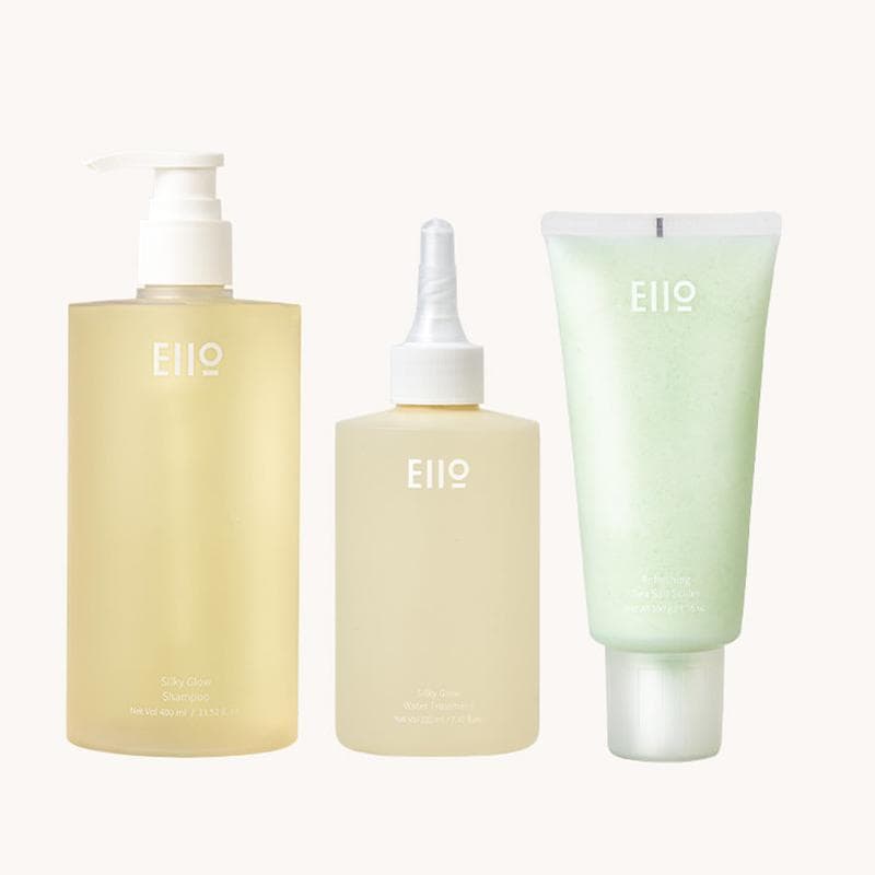 Eiio Silky Glow Shampoo+Water Treatment+Sea Salt Scalp Scaler = Best Hair&Scalp SET (3 Options) Shampoo+Treatment+Scaler