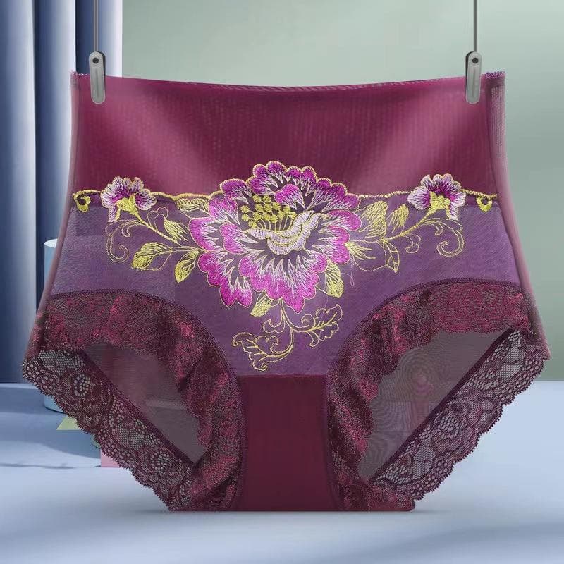 Women Fashion Shapers Lace Pantie Briefs Shapewear Lady Underwear L purple