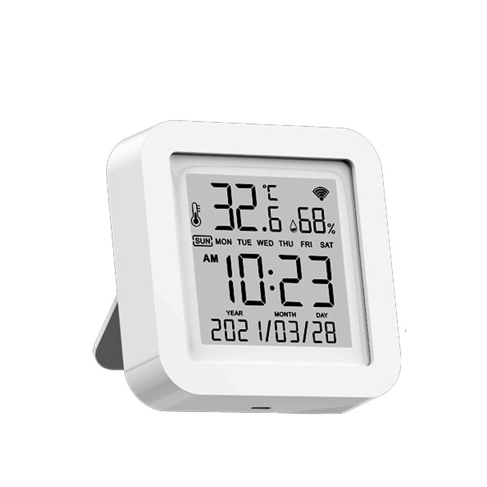 Tuya WiFi LCD Display Screen USB Power Supplys Intellgient Sensors Fahrenheit / celsius Switch white