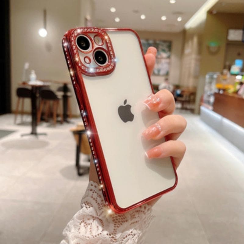 Applicable To Iphone16ProMax Single Row Drill Mobile Phone Case Apple 15 Lens Lace Diamond Plating 14 Protective Case Xr iPhone7plus/8P