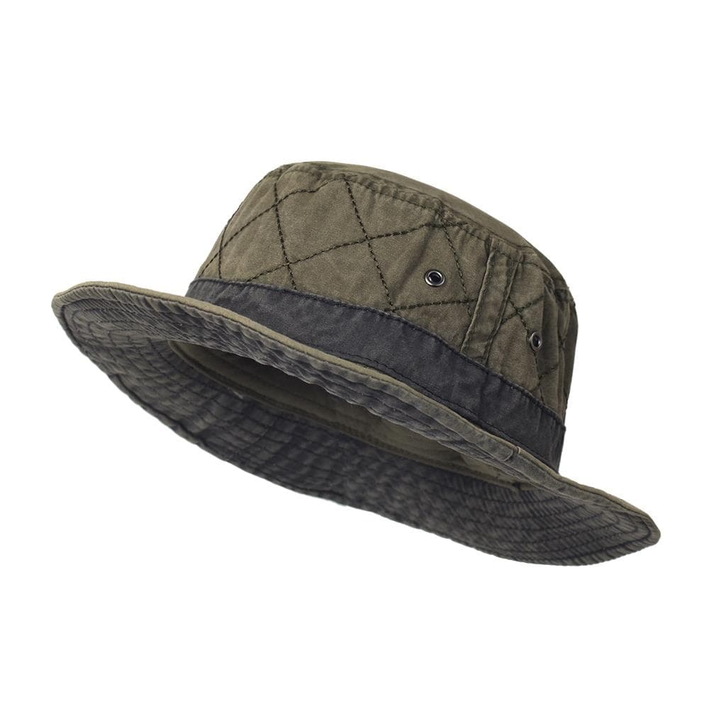 Summer Bucket Hats for Men Women Washed Cotton Panama Hat Fishing Hunting Cap Sun Protection Caps Outdoor Sun Hat 56-58 cm army green