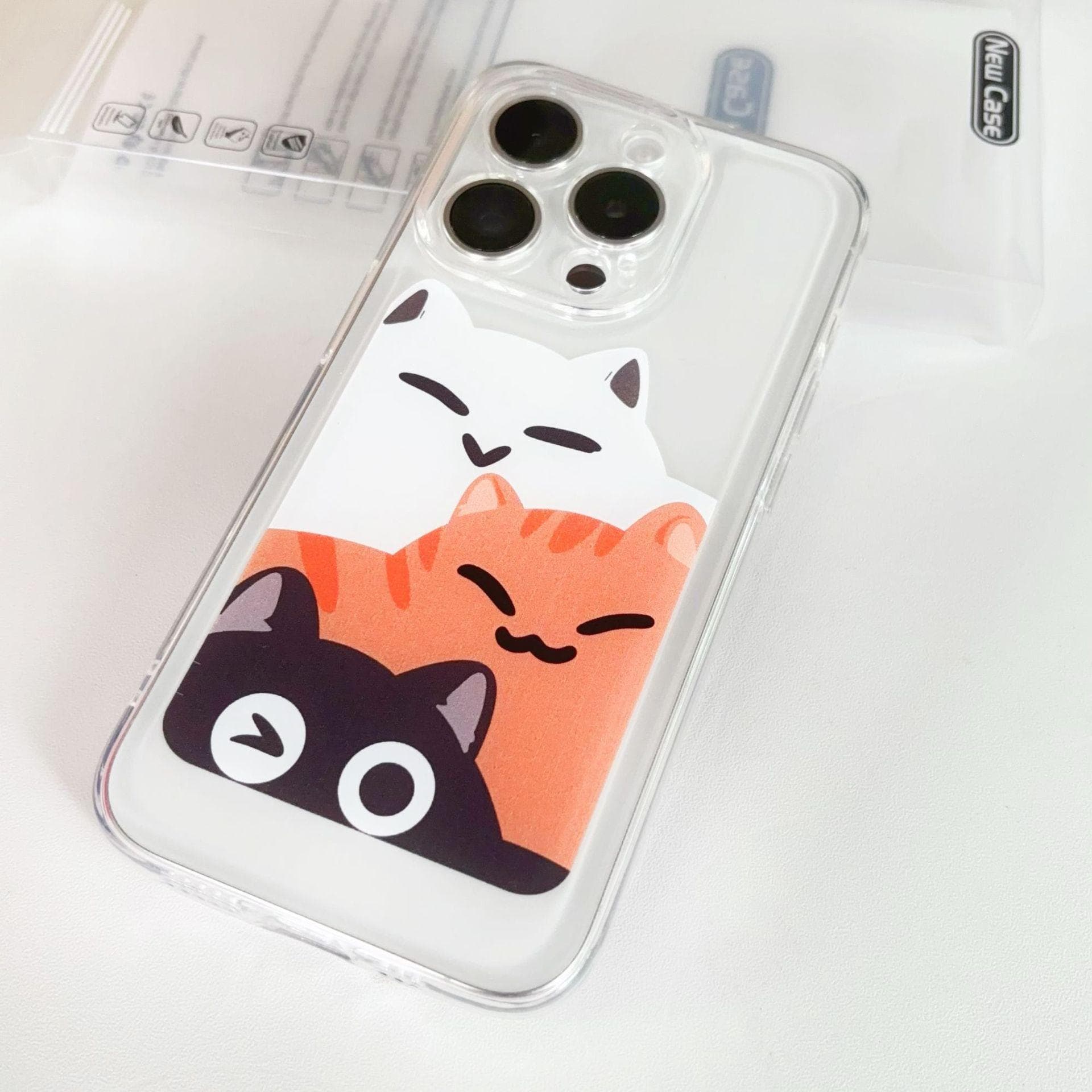 Japanese Cute Cats Suitable for Apple Xr Mobile Phone Case Creative Anti-fall 13pro Soft Shell IPhone 15 Protective Case Apple 7/8P