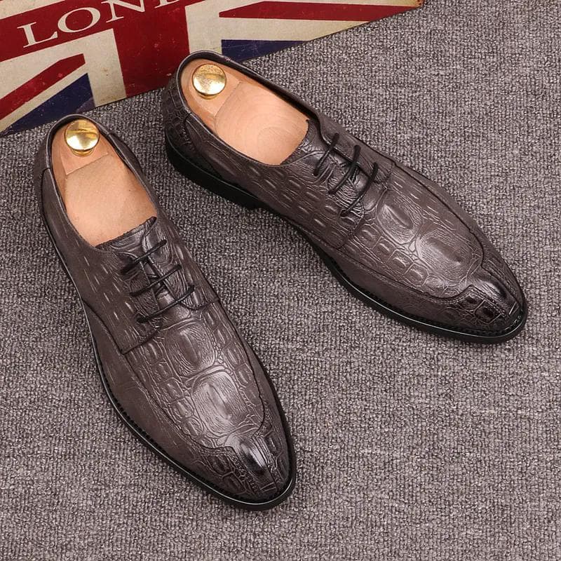 Men's Business Shoes Men Breathable Leather Shoes Formal Dress Shoes Wedding Shoe Pointed Casual 38 khaki