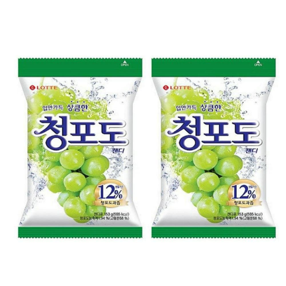 Korean Green Grape Candy 153g / Peach Candy 153g / Korean Snack / Candies Green Grape Candy 153g x2