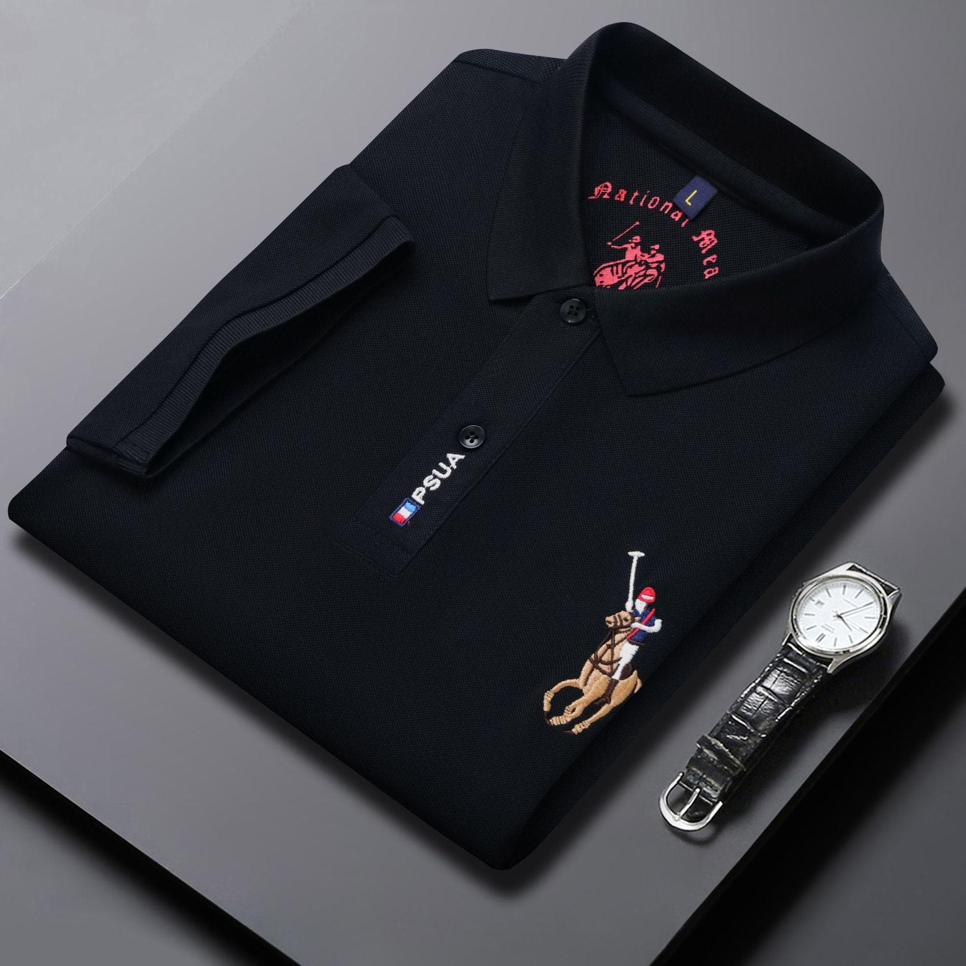 Men's Polo Shirt Summer Short Sleeve T-shirt Men's Bottoming Shirt Casual Embroidered Polo Shirt XXL