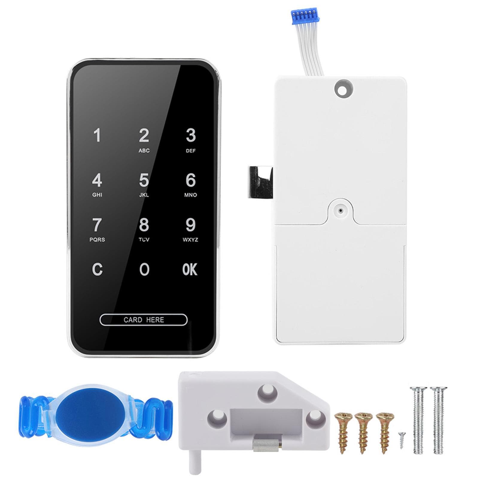 Electronic Password Card Lock RFID Smart Keyless Touch Screen for File Shoe Cabinet LockerSilver silver