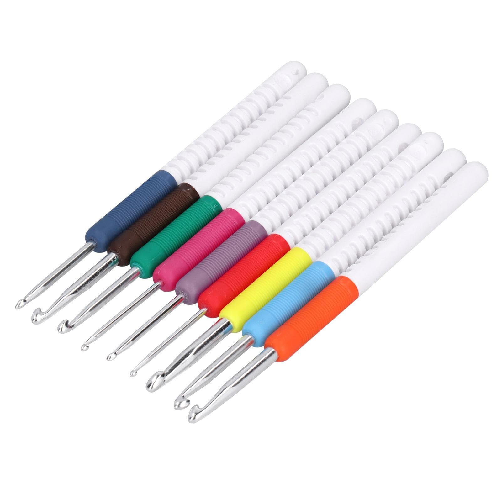 9Pcs Crochet Set ABS 2 Color Plastic Handle DIY HandWoven Sweater Knitting Tools