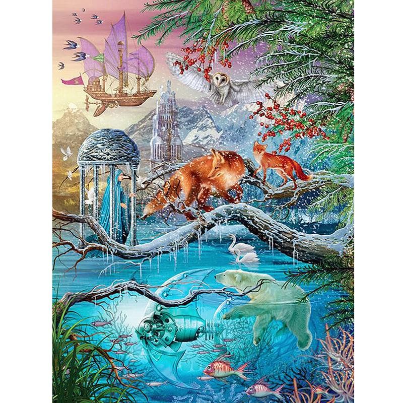 Diamond Painting Craft Painting Fox Eagle Diy Diamond Embroidery Rhinestones Embroidery Diamond 20X30CM