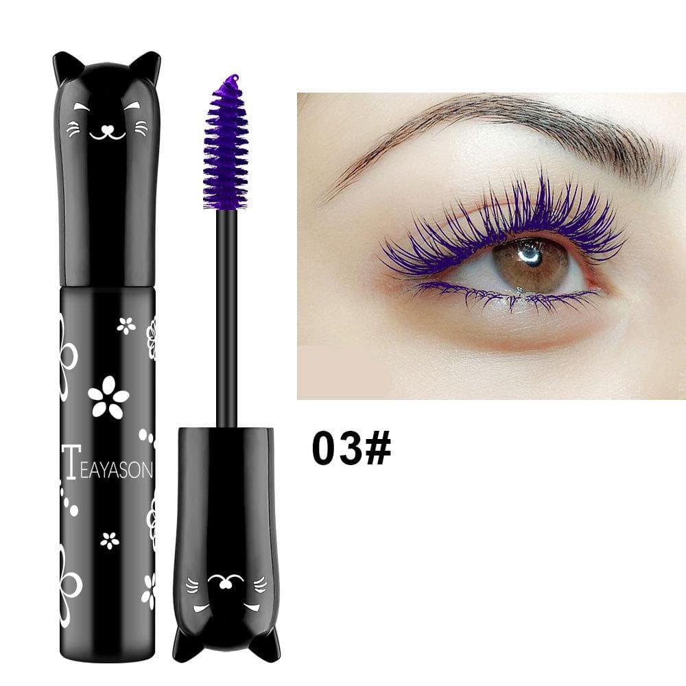TEAYASON Colored Mascara Blue Purple Pink White Purple Treasure Blue Coffee Is Not Easy To Faint 03
