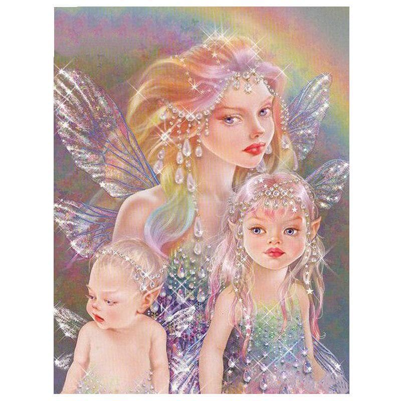 5D Diy Diamond Painting Diamond Embroidery Picture Full Round Angel Mother Baby Home Decor 20X30CM