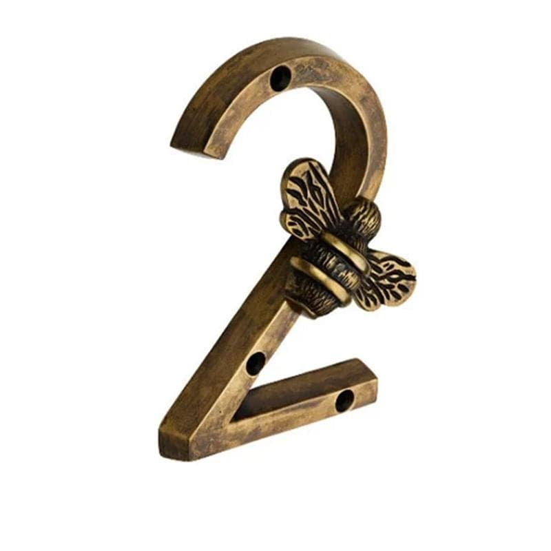 Bee House Number Sign Brass Bee House Number Metal Crafts Modern Door Sign Numbers Signs Plaques Numbers Metal 0-9