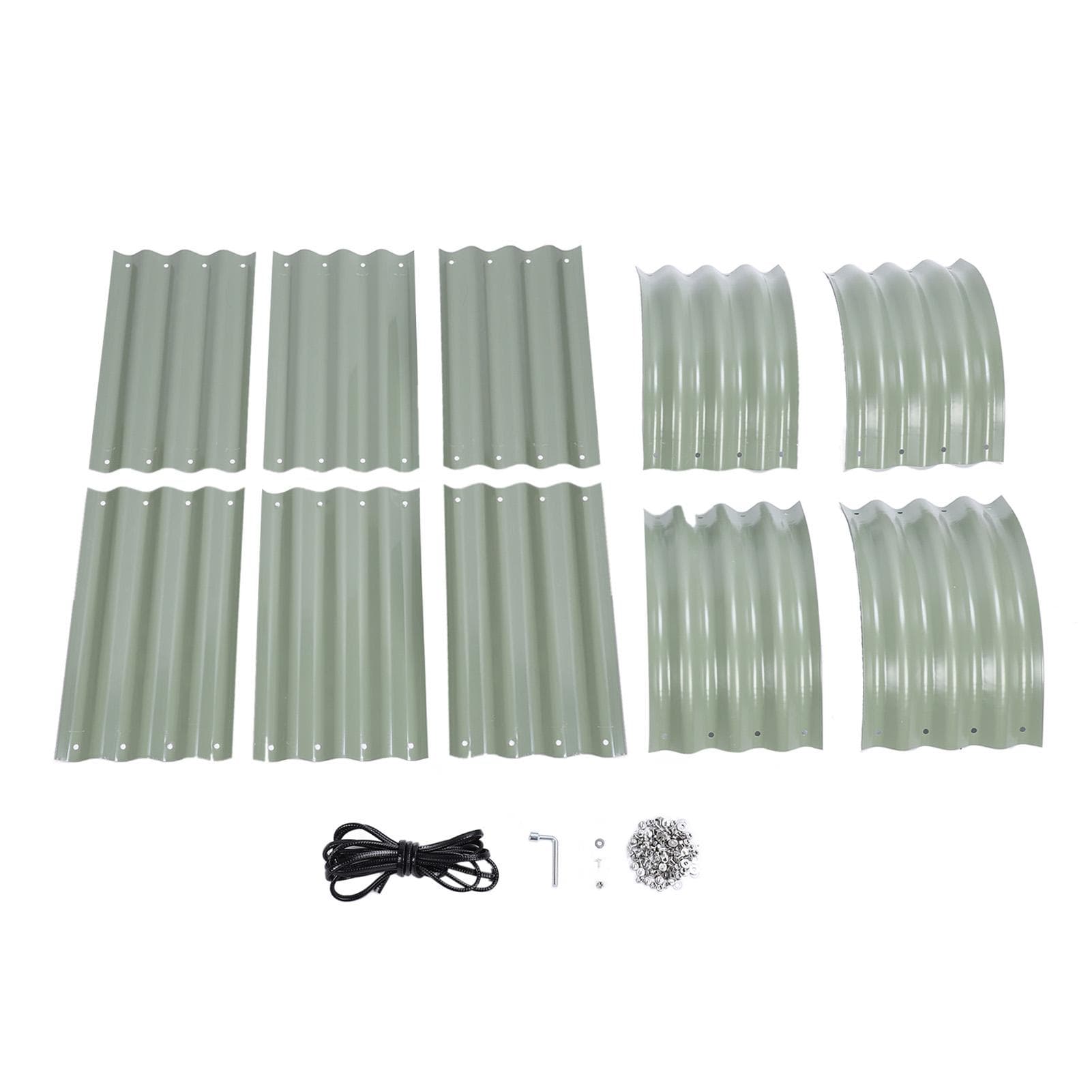 Raised Garden Bed Kit Durable Stylish Metal Raised Planter Bed with Installation Parts for light green
