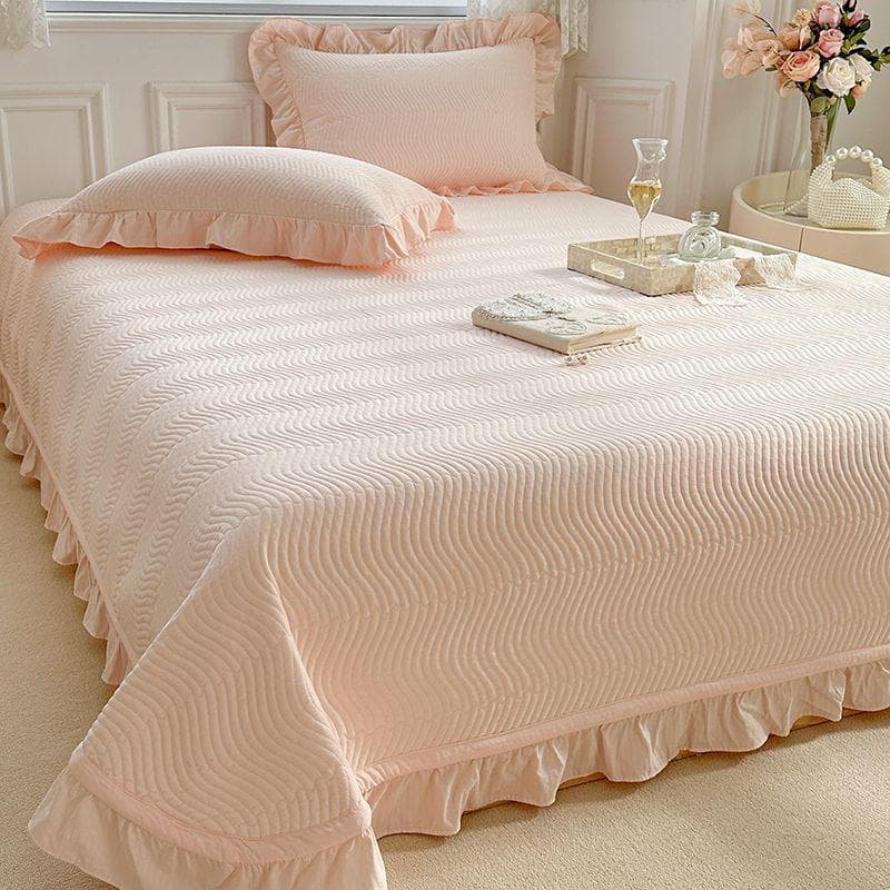 Bedspreads for Bed Quilted Bed Linen Jacquard Bed Cover Home Blanket Ruffles Bedsheet (No Pillowcase) 150x230cm 1pc