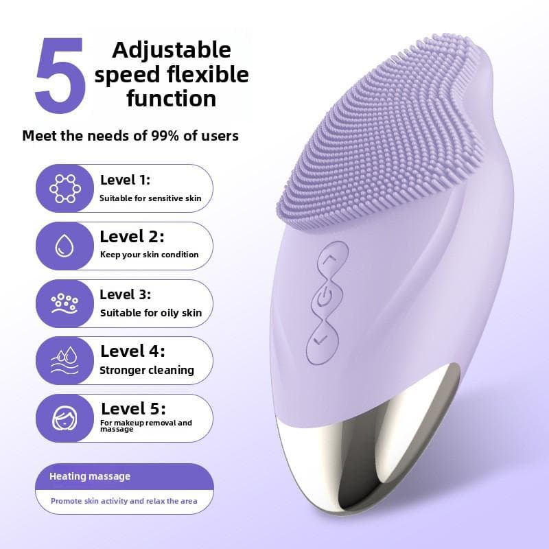 Electric Face Wash Instrument, Pore Cleaner, Face Wash Artifact, Facial Cleanser, Female and Male Facial Cleanser, Sonic Vibration Face Wash Brush JMY-04