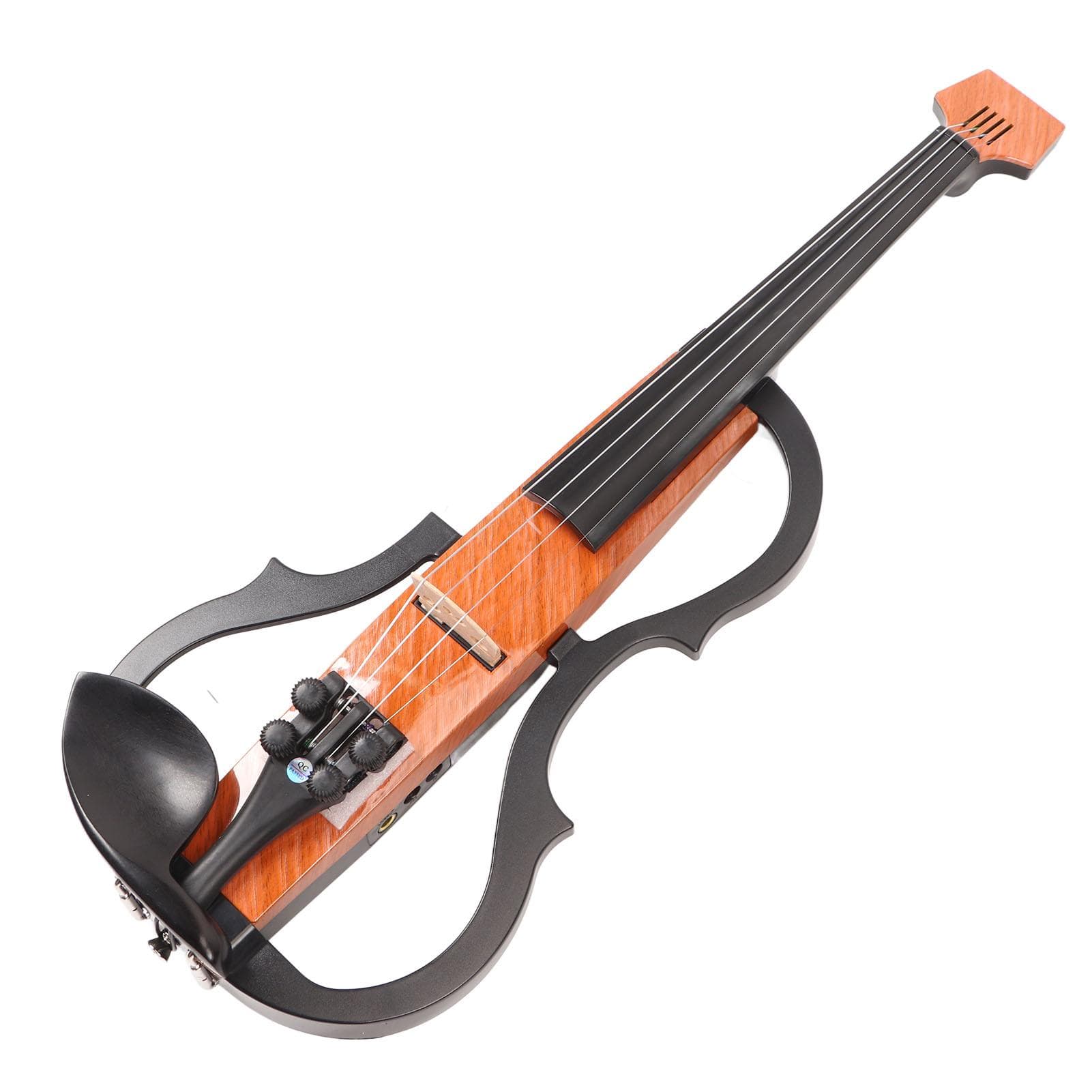 Silent Electric Violin 44 Floor Tile Pattern Carbon Fiber Maple Wood Quiet Violin Set for Practice