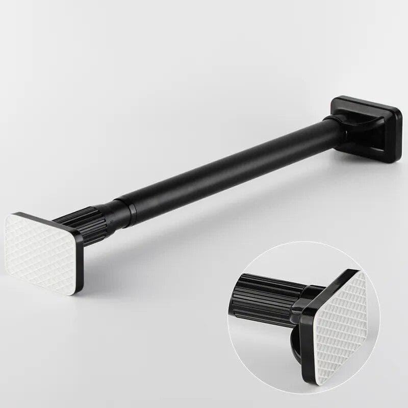 White Shower Curtain Rod Adjustable Stainless Steel Tension Telescopic Rod for Bathroom Windows No Drill Simple Bracket 0.4-0.5 m