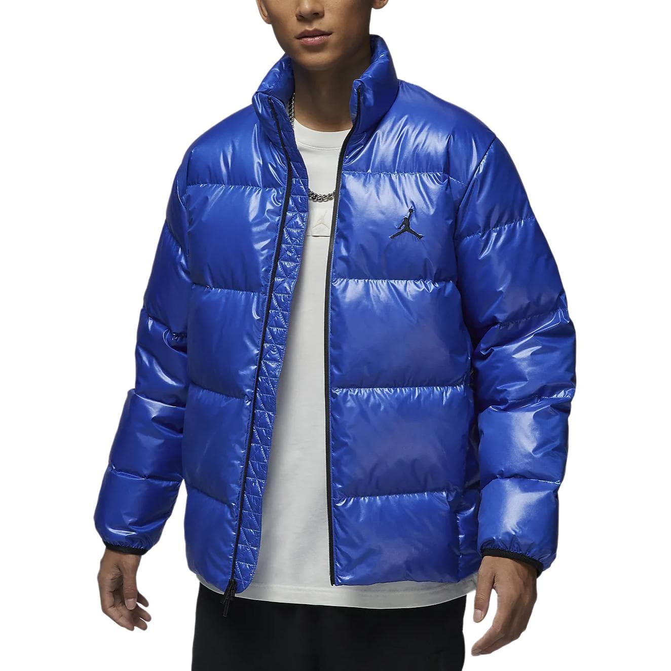 Jordan Flight Casual Comfortable Loose Warm Stand Collar Down Jacket Men outerwear Dark-Blue FV7272-480 XL