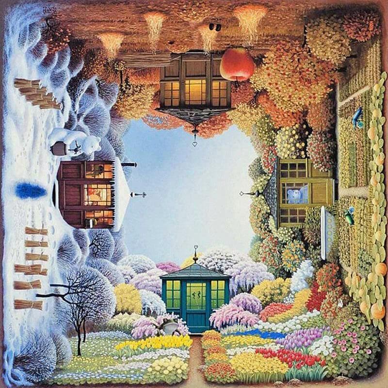 Four Season Scenic Diamond Embroidery 5D DIY Diamond Painting Mosaic Pictures Home Decor 20X30CM