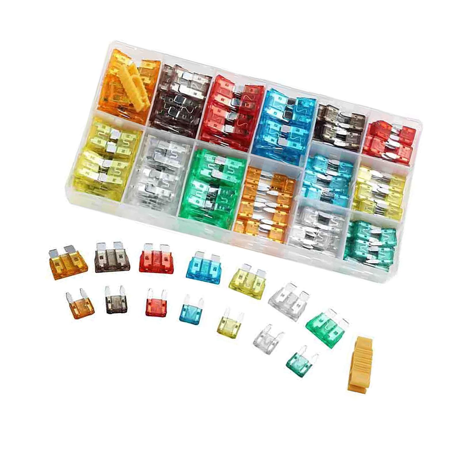 300PCS Car Blade Fuse Strong Electrical Conductivity Short Circuit Protection Colorful for Vehicle