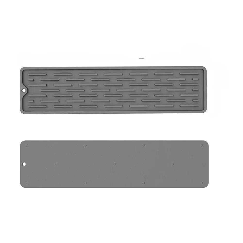 35cm Silicone Tableware Cushion Anti Slip Sink Tray Kitchenware Protection Mat Dish Drying Cushion Pad Storage Sink Drain Mat 35x8cm&Strip gray