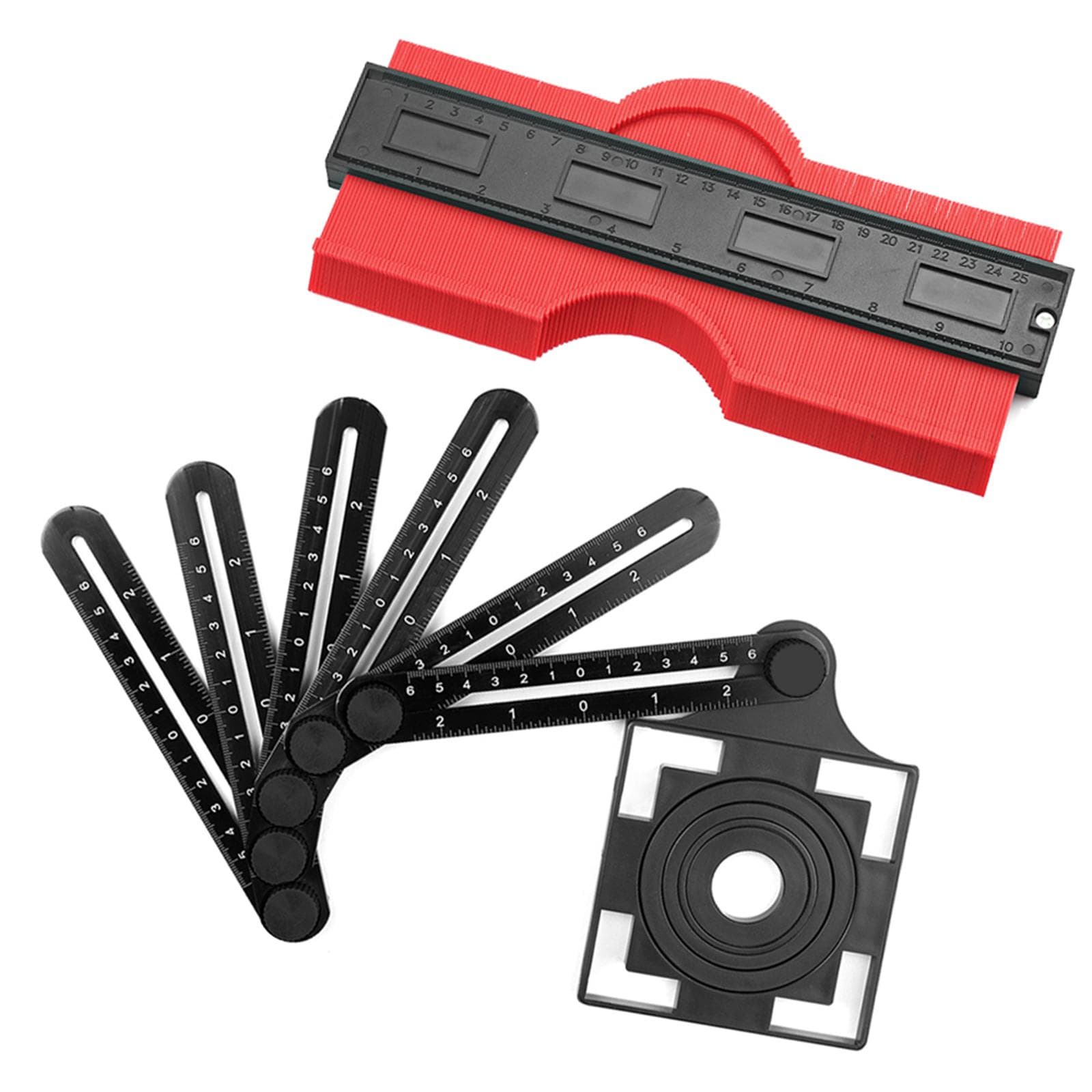 Universal Ruler & Contour Gauge Duplicator Tool 6-Sided Multi Angle Measuring Tool 10 Inch Profile 10in