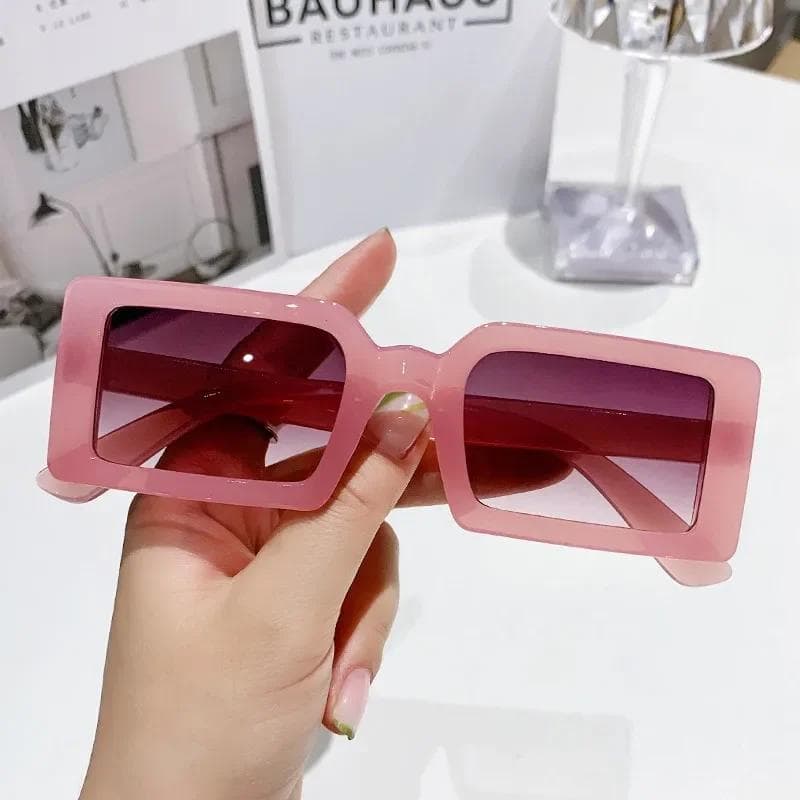 New Small Rectangle Sunglasses Women Jelly Color UV400 Sun Glasses Y2K Fashion Summer Travel Eyewear Oculos De Sol As shown