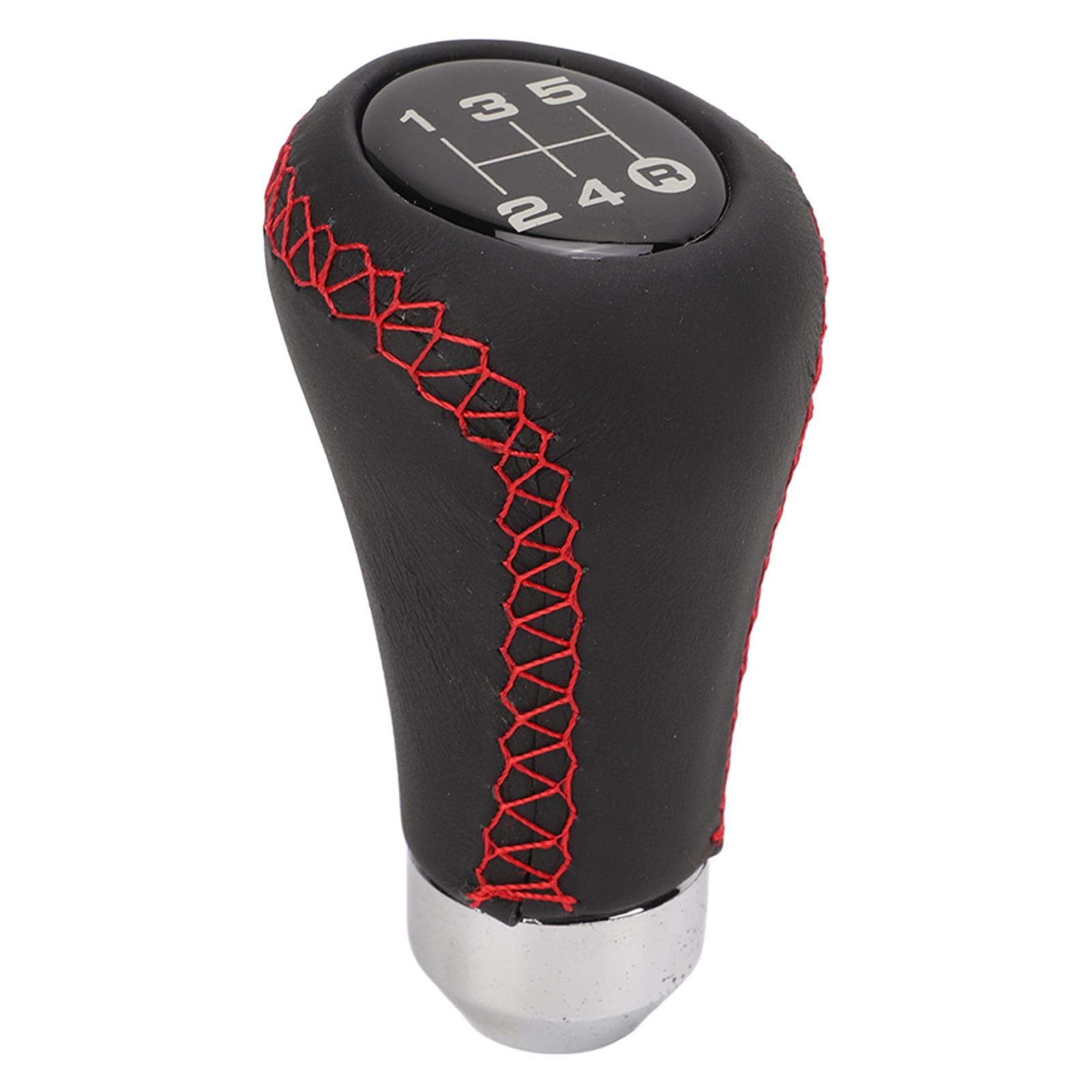 Gear Shift Knob with 3 Adapters 5 Speed ABS Artificial Leather Universal Gear Stick Head for Car