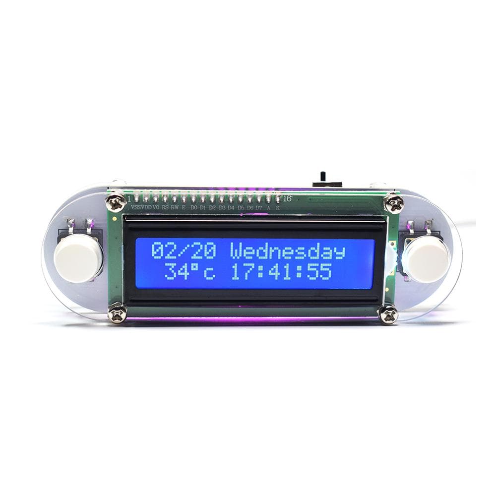 Candlelight Effect LCD1602 Vibration Clock DIY Kit DIY Electronic Digital multicolour
