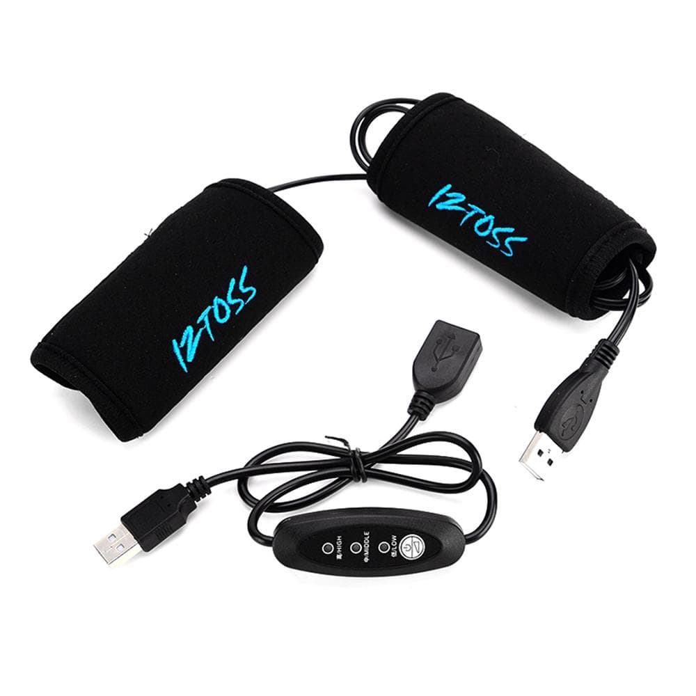IZTOSS Motorcycle Electric Heating Handlebar Warmer, Scooter USB Heated Grips Covers Handlebar black
