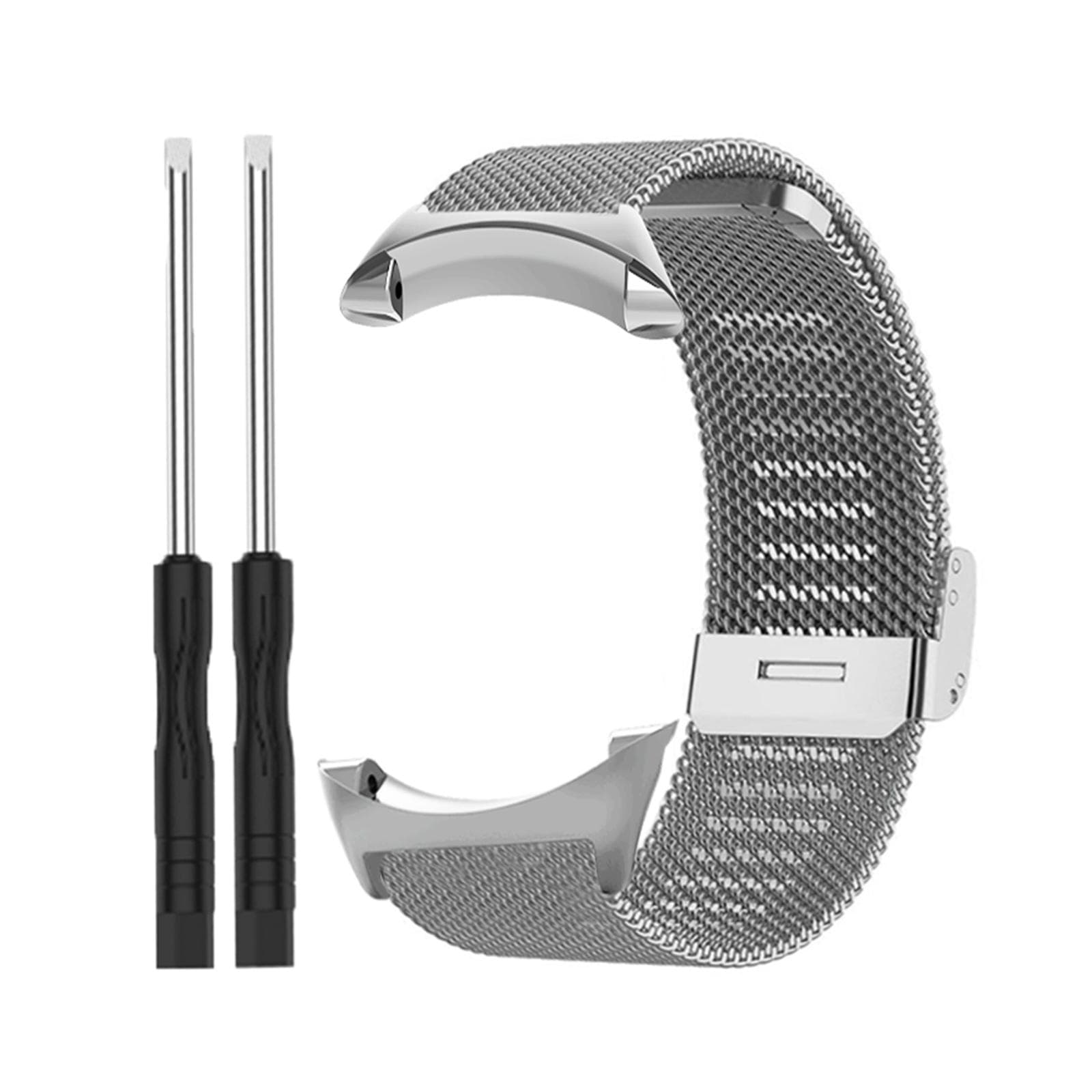 22mm snap metal mesh belt silver