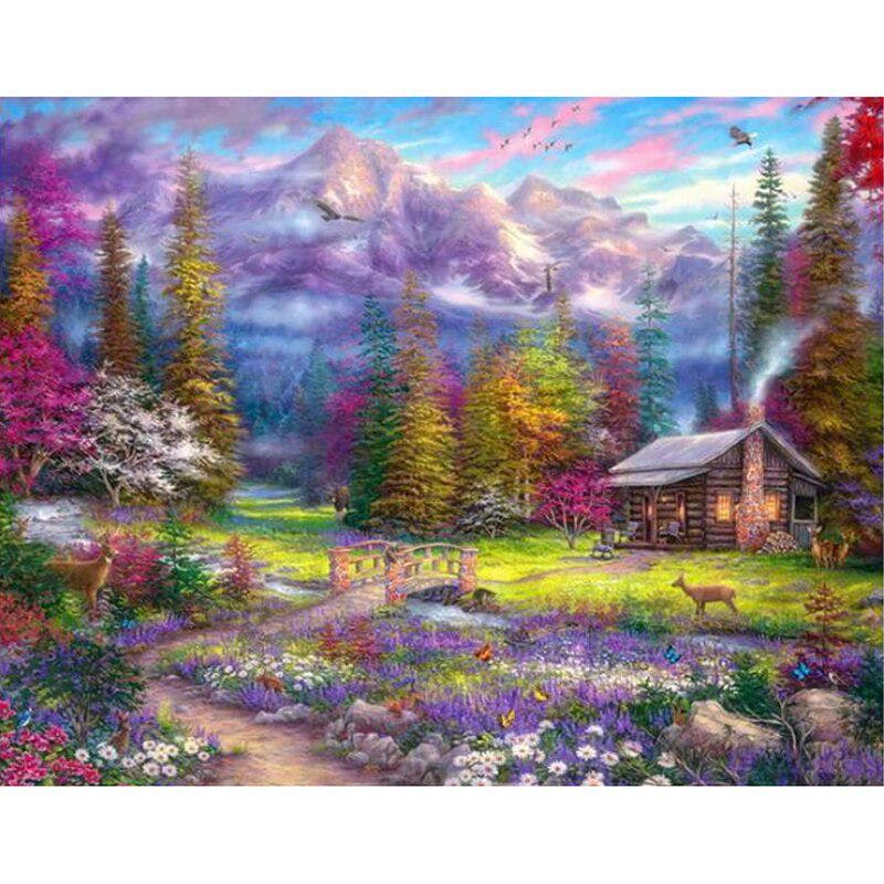 DIY Diamond Embroidery sale Rural dream landscape Full Embroidery Rhinestone Picture 20X30CM