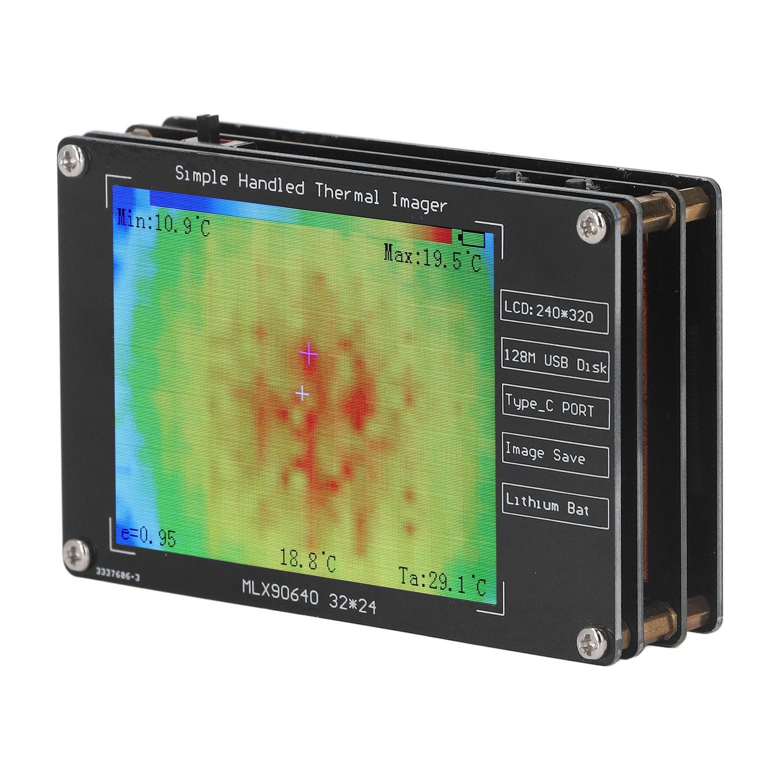 2.8in LCD Digital Thermal Imager with Battery Multifunctional Thermal Camera Temperature Detection