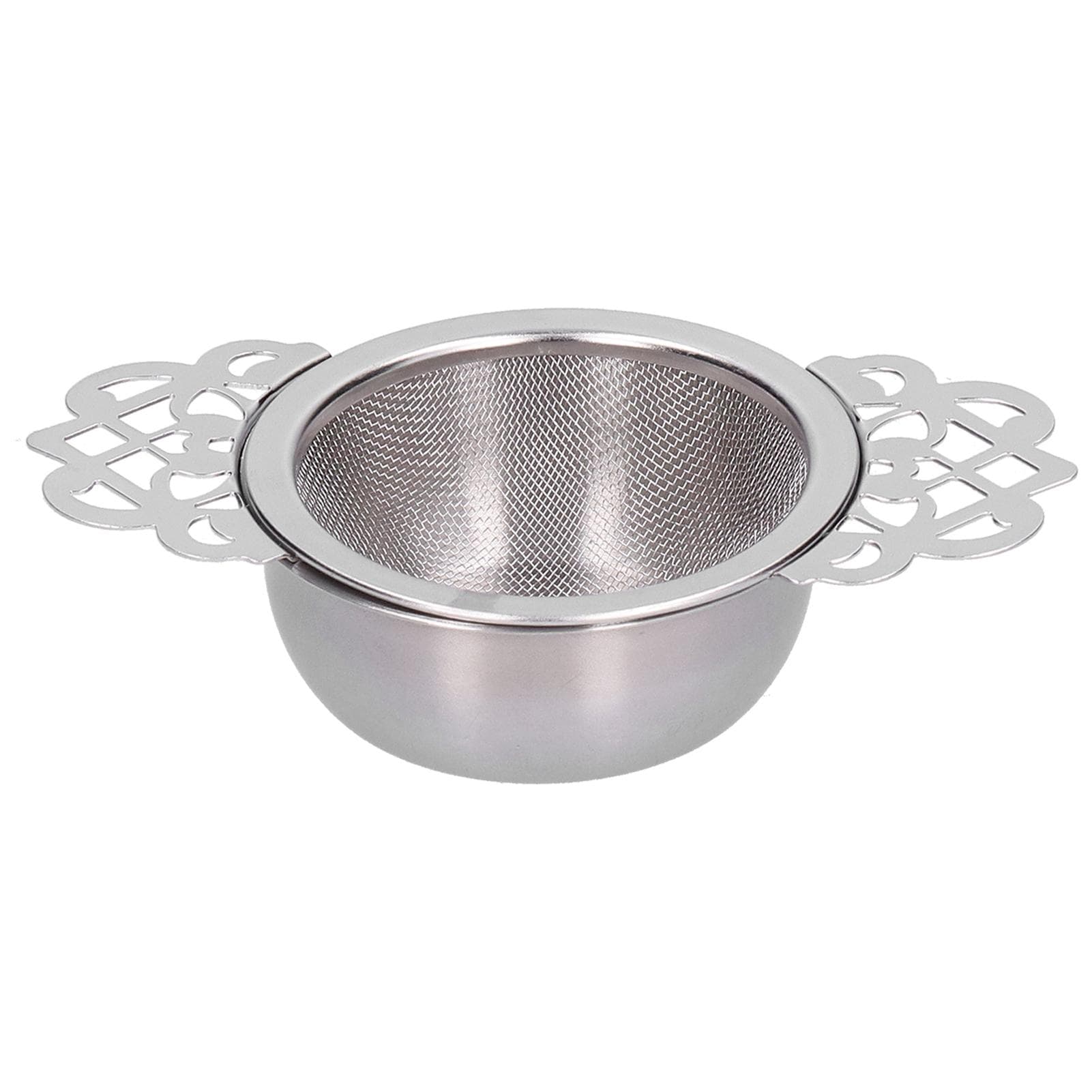 Stainless Steel Tea Strainer Loose Leaf Tea Infuser Filter Double Ear Kitchen GadgetSilver silver