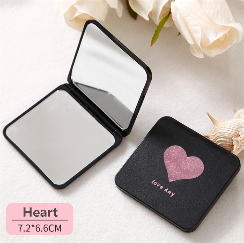 Foldable Makeup Mirror Mini Square Makeup Vanity Mirror Portable Hand Mirrors Double-sided Compact Mirror Pocket Cosmetic Mirror
