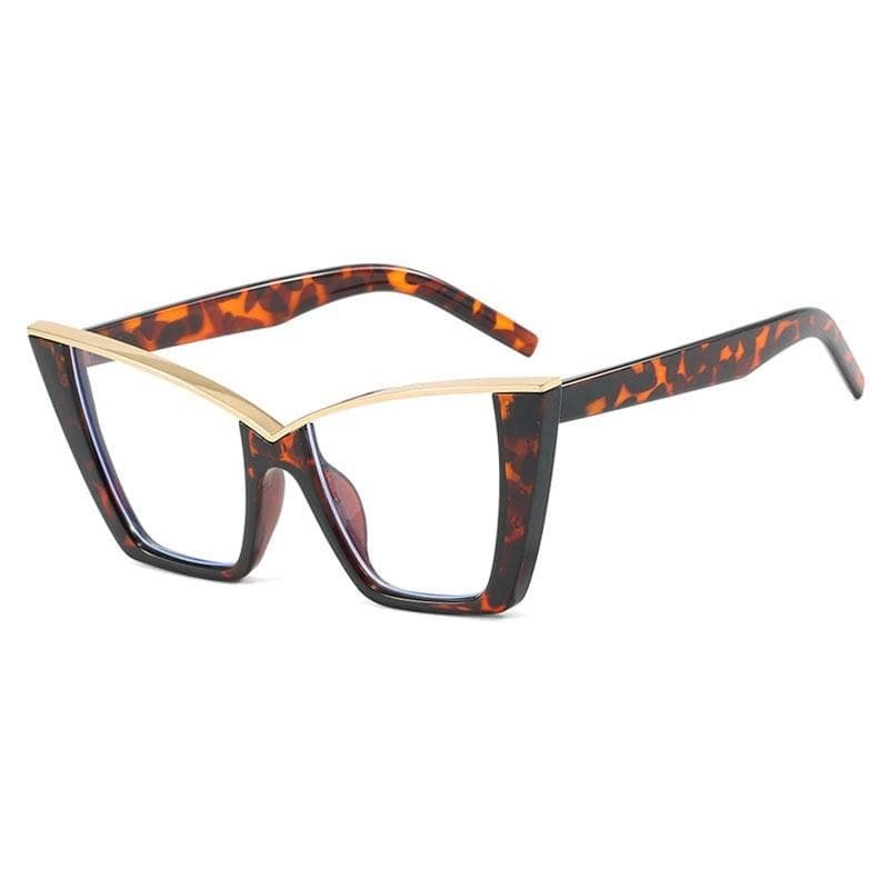Vintage Cat Eye Glasses Women Fashion Oversized Gradient Color Eyewear Semi Metal Cateye Frame Sun Glasses Designer Brand