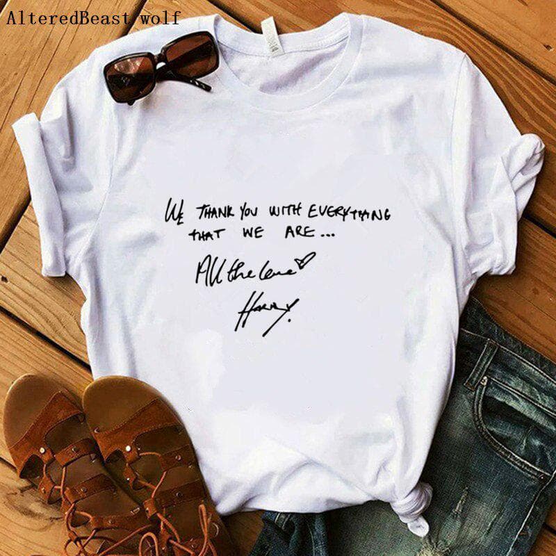 Harry Styles Love On Your Printed Women T-Shirts Casual Tee Tops Summer Short Sleeve M