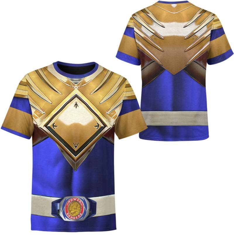 Animation Peripheral Power Rangers Extraordinary Marines 3D Printing Summer Casual Short Sleeve Loose Men's and Women's T-Shirts 2XL