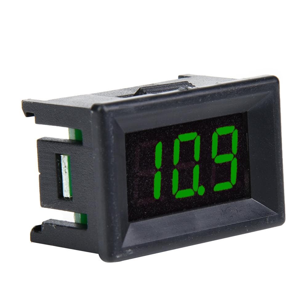 Digital Voltmeter 0.36inch Two Wire DC 2.430V LED Display Voltage Meter Waterproof (Green)
