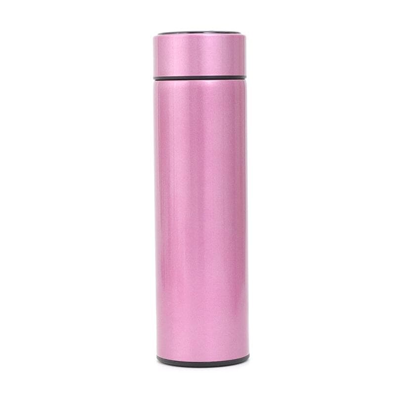 Stainless Steel Smart Water Bottle, Leak Proof, Double Walled, Keep Drink Hot & Cold, LCD Temperature Display 450ml pink