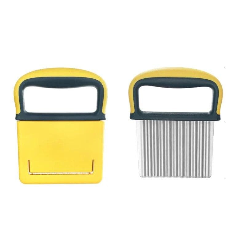 1Pcs Potato Chip Slicer Cutter Vegetable Fruit Corrugated Wavy Knife French Fries Potato Cutter Kitchen Gadget yellow