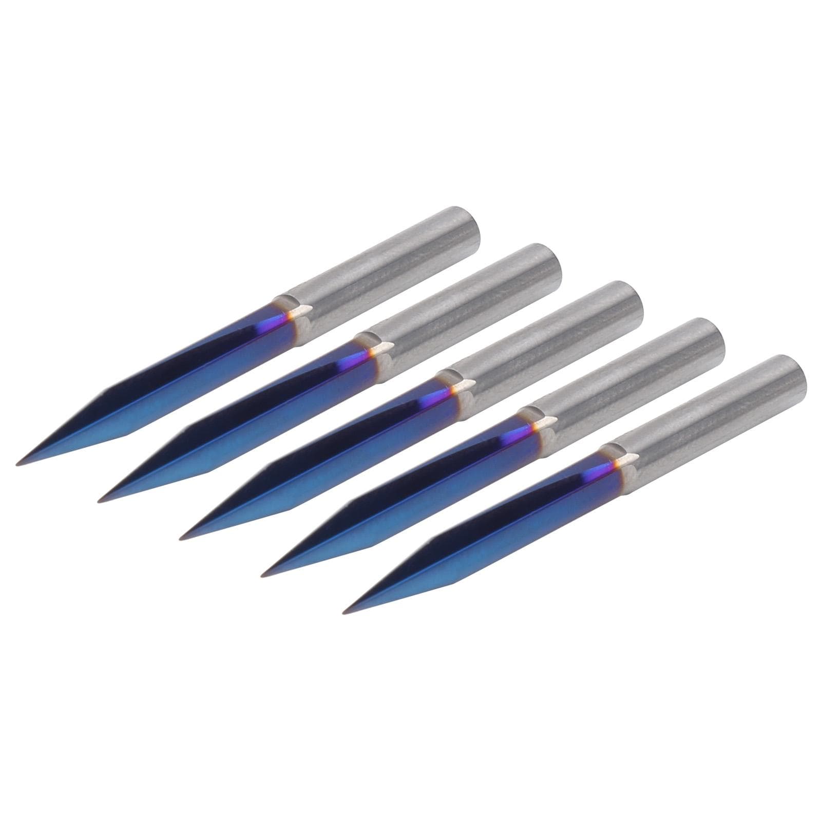 5pcs 2 Flutes V Tip Engraving Bit 4mm Shank Straight End Mill Cutter Carving Tool 4x0.3x20
